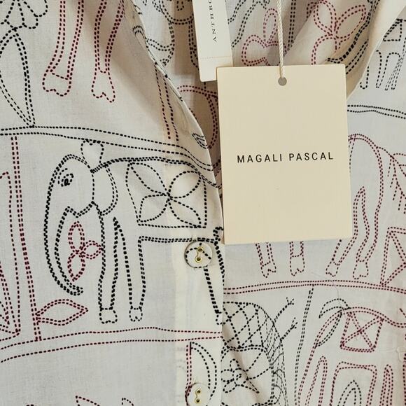 NWT Magali Pascal Anthropologie Puff Sleeve Buttondown Sz L - Picture 7 of 13